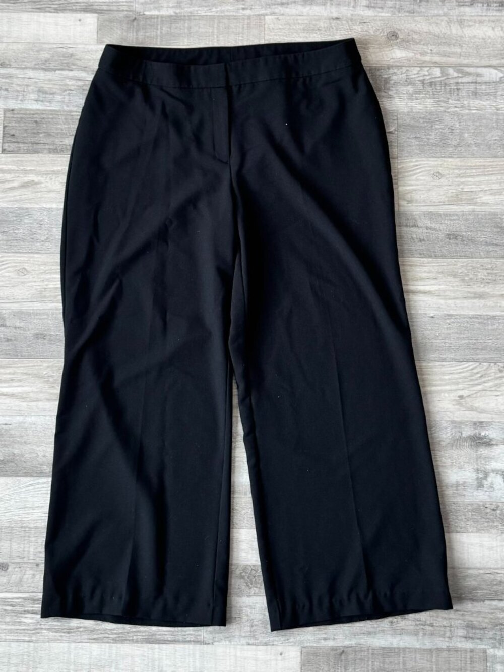 Worthington Black Wide Leg Work Pants Size 16 Mid Rise, Ankle F13